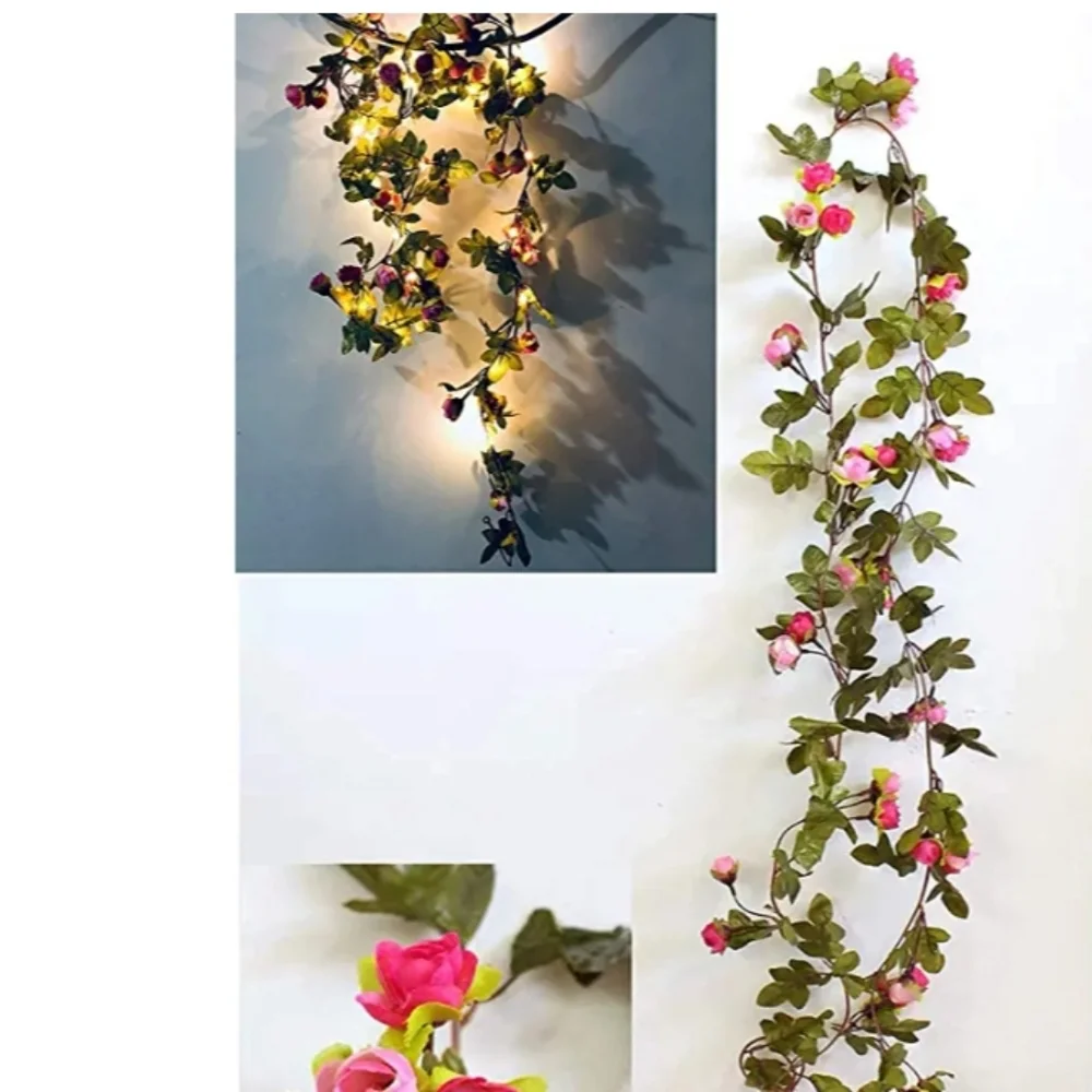 (2) Sets of Mini Roses Garland (With Lights)